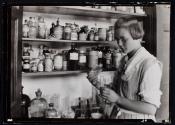 [Young girl working in laboratory, W Va]