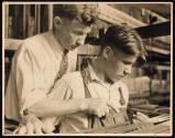 Apprentice in modern silk-mill