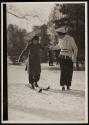 [Girls with skiis in Central Park (?)]