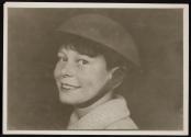 [Portrait of boy in steel helmet]