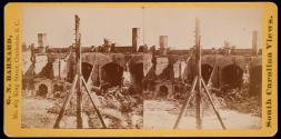Fort Sumter showing the old flag staff at the time of Anderson's surrender