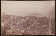 [San Francisco and Bay, Looking East to Goat Island (Yerba Buena) in distance-aerial view]