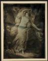[Copy of an engraving (mythological subject, nude woman in flight)]