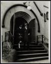 [Couple leaving church]