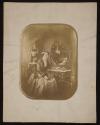 [Young woman, seated in room with mirror]