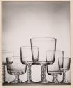 [Advertising display of stemmed glassware for Fostoria Crystal]
