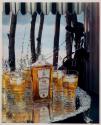 [Seagram's Rare Old Canadian Whiskey, still life with golf clubs]