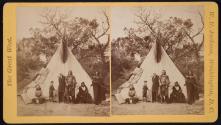 Agent and Indians. Omaha Reservation 1871.