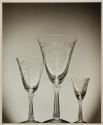 [Fostoria Glass, three wine glasses]