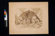 [Ten Civil War soldiers in front of tent]
