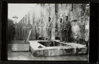 Prisoners at Bilibid prison when they first arrive are given a vermin killing bath in this huge tub.