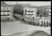 Men marching to their cells in Bilibid prison in Manila