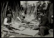 Badly disabled Frnch soldiers making willow baskets