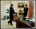 [Ronald Reagan and George Bush in the Oval Office]