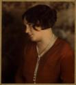 [Young woman with bobbed hair (profile)]