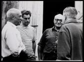 Pablo Picasso, Joris Ivens, Lebouici [?], and Jacques Prévert, St Paul de Vence