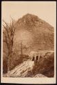 [Three tunnel openings in rockface below Barn Bluff, Red Wing, Minnesota]
