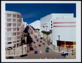 [Boulevard of palm trees in Baghdad architectural model]