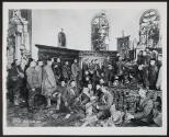 Interior of church at Vaux, with troops of the 317th and 319th Ambulance Companies. 305th Sanitary Train at organ singing. Vaux, Ardennes, France.