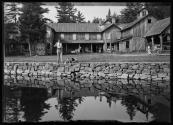 [Man (with 8 cats) fishing, Darts Camp, Darts New York]
