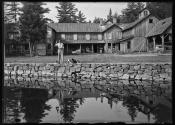 [Man (with 8 cats) fishing, Darts Camp, Darts New York]