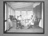 [C. Irving Fisher And People On Porch Exterior]