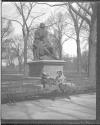 [Women Sitting In Front Of Statue Of 'Robert Burns']