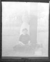 [Gertrude G. Fisher, woman and dog]