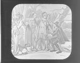 Indians shelter Roger Williams, 1636.