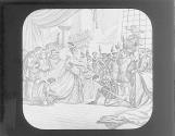 Queen Elizabeth knighting Sir Francis Drake, 1589.