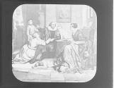 Shakespeare reading Hamlet to his family, 1597.