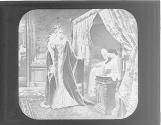 Queen Elizabeth reproaches the dying Countess of Nottingham for withholding Essex's ring, 1600.