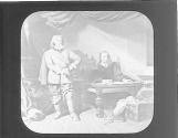 Cromwell dictating to Milton, 1655.