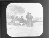 St Francis d'Assisi dying, blesses his native town, 1226.