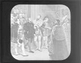 Charles V and Francis I at tombs of French Kings, 1540.