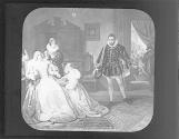 Marie de Medici receiving new of death of Henri IV, 1610.