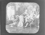 Louis XVI and family during attack on Versailles, 1789.