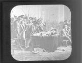 Robespierre lying wounded, 1794.
