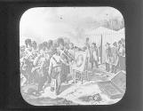 Napoleon receiving portrait of his son, 1812.