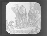Ezra shows the Tablets of the Law.