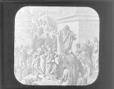 Jonah exhorts the Ninevites to repent.