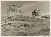 Teapot Rock and the Sugar Bowl, Green River, Wyoming.