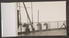 [Ventilation intakes and rigging onboard troop transport ship]