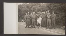 [Members of the Royal Welch Regiment and the Regimental Mascot]