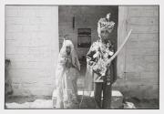 A young couple of 12 and 15 years of age outside the temple in Jodhpur where they were just married—child marriage is forbidden by the law but still routinely practised.