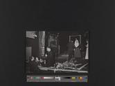 The theater and the stage of the Théâtre de l'Oeuvre, during the rehersals of Paul Claudel's Announcement to Mary