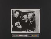 Yi Su Chih, charge d'affaires of Red China in Paris, Vu Van Thanh, interpreter and Xuan Thuy, chief North Vietnam negotiator