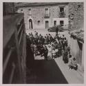 [Wedding party, view from atop a building]