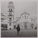 [Rosa Maria Toscano, child of the photographer, in front Messina Cathedral, Piazza Duomo, Messina, Sicily]