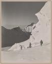 Ice Cliffs near the Summit of Mt. Silverthrone, Mt. Brooks in the background